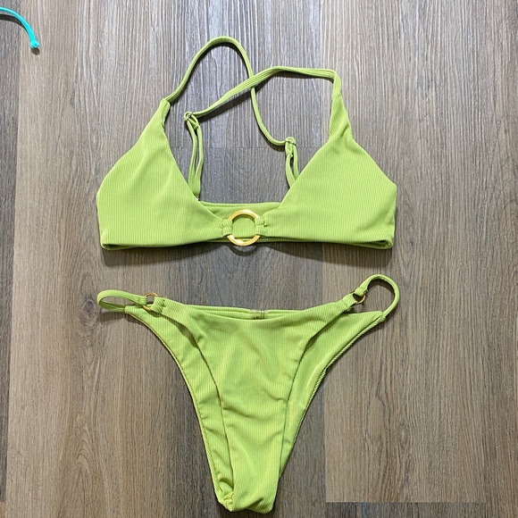 SHEIN Neon Yellow Bikini Set - Picture 1 of 3
